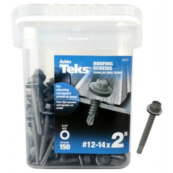 Teks 21427 Hex Head Corrugated Panel To Metal Roofing Screws 12 14 X 2 150 Pk Overstock 27647932