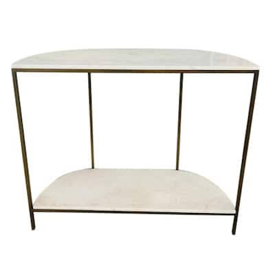 Marble Top Console Table - 40" - White