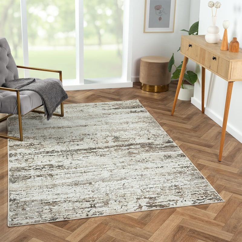 Sevita Dark Gray Transitional High-Low Textured Indoor Area Rug