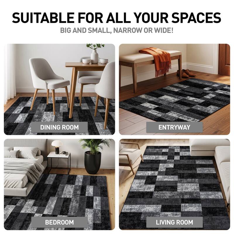 World Rug Gallery Modern Abstract Grid Area Rug