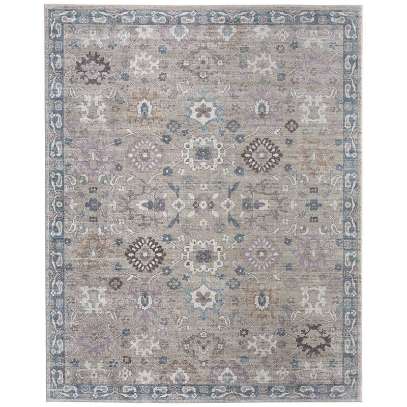 Welch R39QL Floral & Botanical Transitional Area Rug - 12' x 15' - Gray/Blue/Taupe