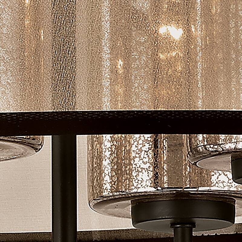 Elk Home Diffusion Oiled Bronze With Beige Organza 4 Light Chandelier - 4-Light