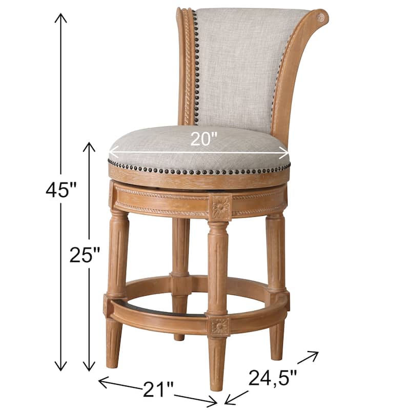 Copper Grove Rijssen 26in. Counter-Height Wood Swivel Stool