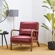 preview thumbnail 25 of 40, Glitzhome 30"H Mid-Century Modern PU Leather Accent Armchair with Rubberwood Frame Burgundy