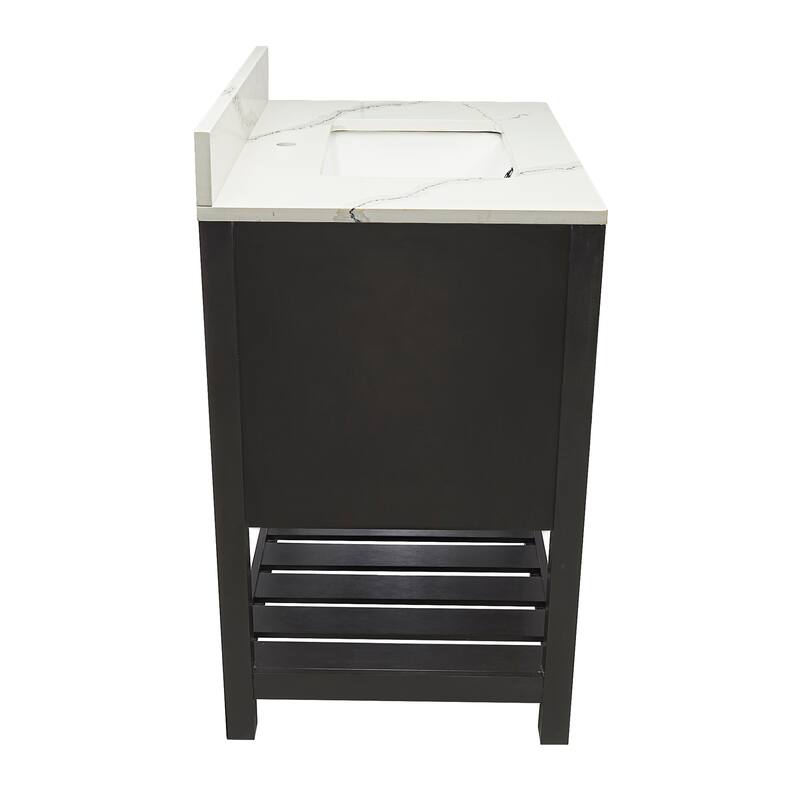 Tremblant 31" Bathroom Vanity in Espresso with Quartz Stone Vanity Top Sink w/ Backsplash in Galaxy White Single Hole