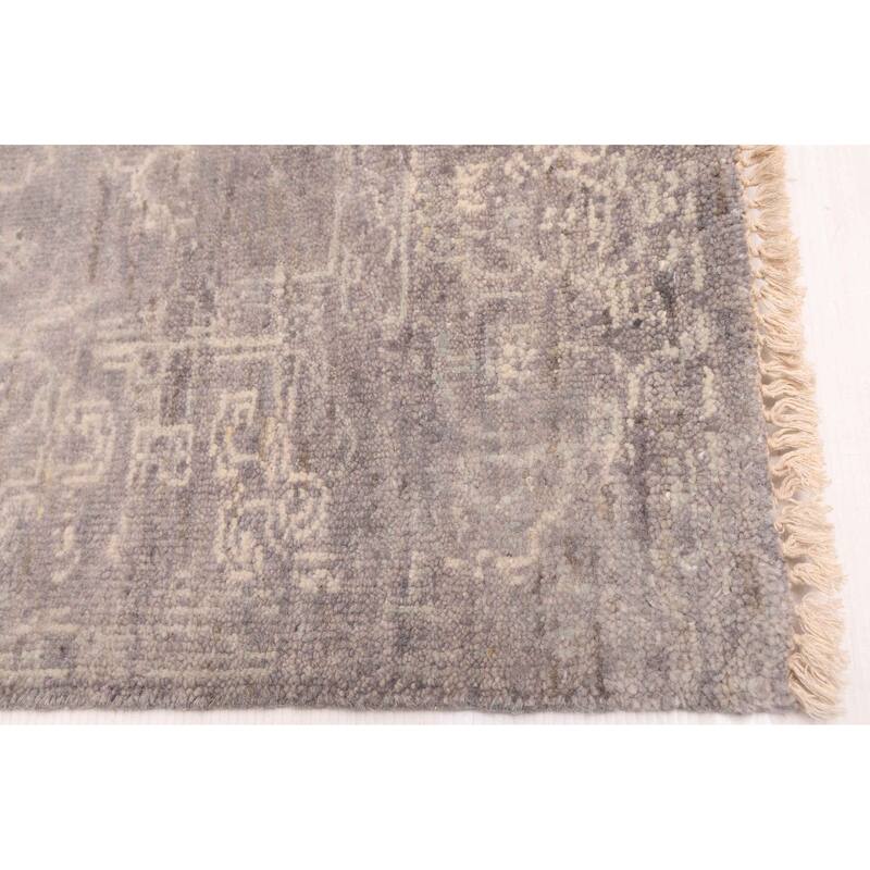 ECARPETGALLERY Hand-knotted Finest Oushak Dark Grey Wool Rug - 6'0 x 8'10