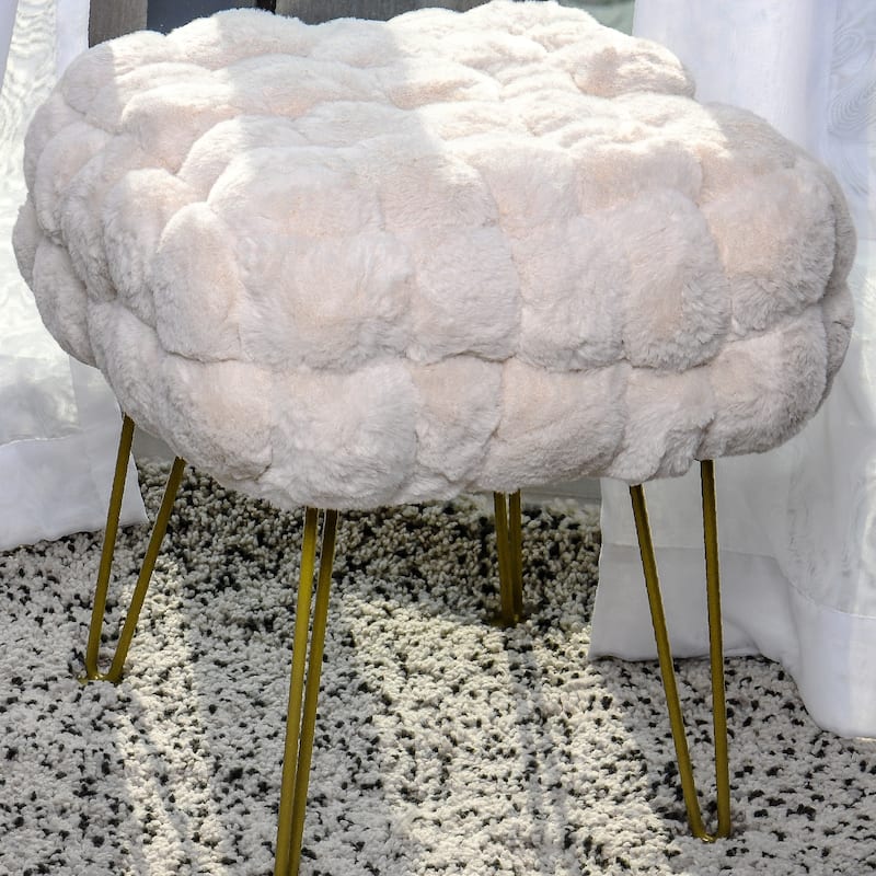 FoxFauxFur Pouf Stool