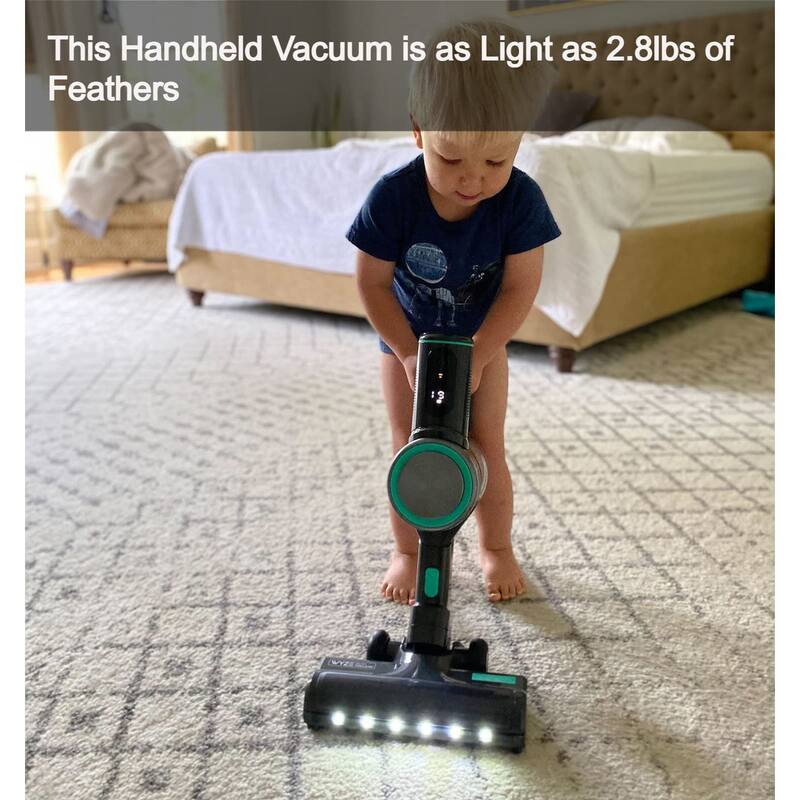 Cordless Vacuum Cleaner with 24Kpa Powerful Suction, Lightweight Stick