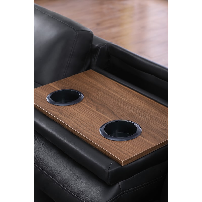 Irine Faux Leather Sectional Sofa with Ottoman - 98"W x 71"D x 33"H