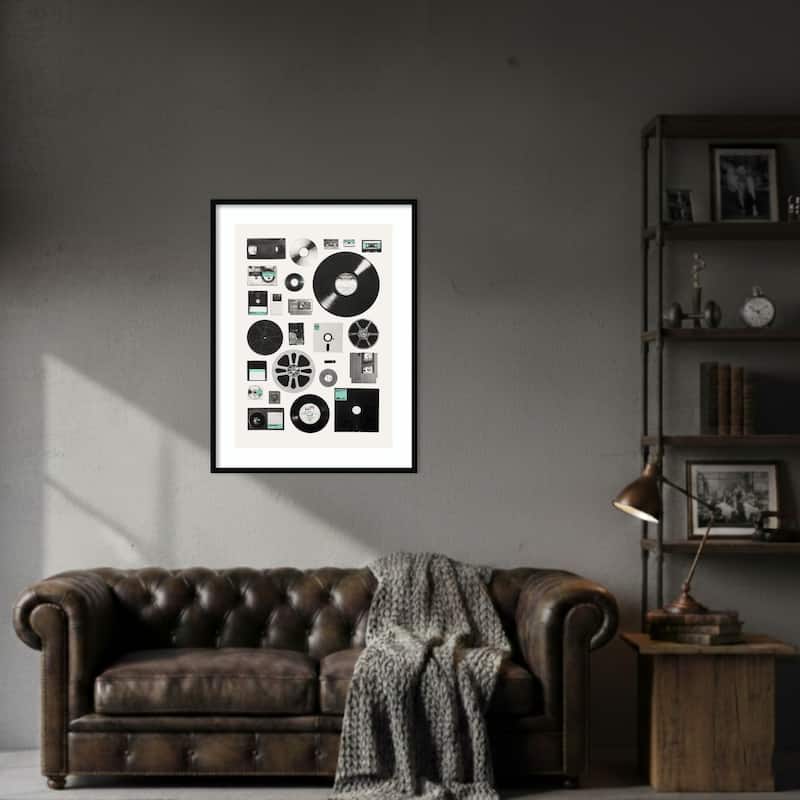 Media Of Eras by Florent Bodart Wood Framed Wall Art Print