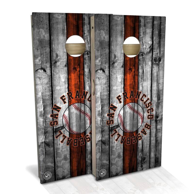 San Francisco Baseball Outdoor Cornhole Board Set - Backyard 2x4 - NO Accessories