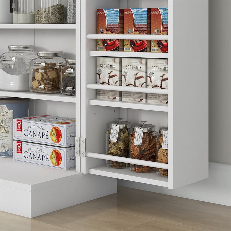 Freestanding Kitchen Cabinet with 12 Door Shelves