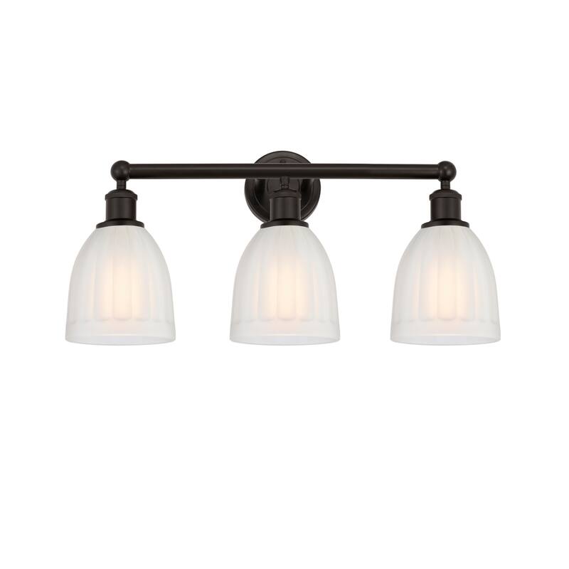 Innovations Lighting 616-3W-12-24 Brookfield Vanity Brookfield 3 Light - Oil Rubbed Bronze / White