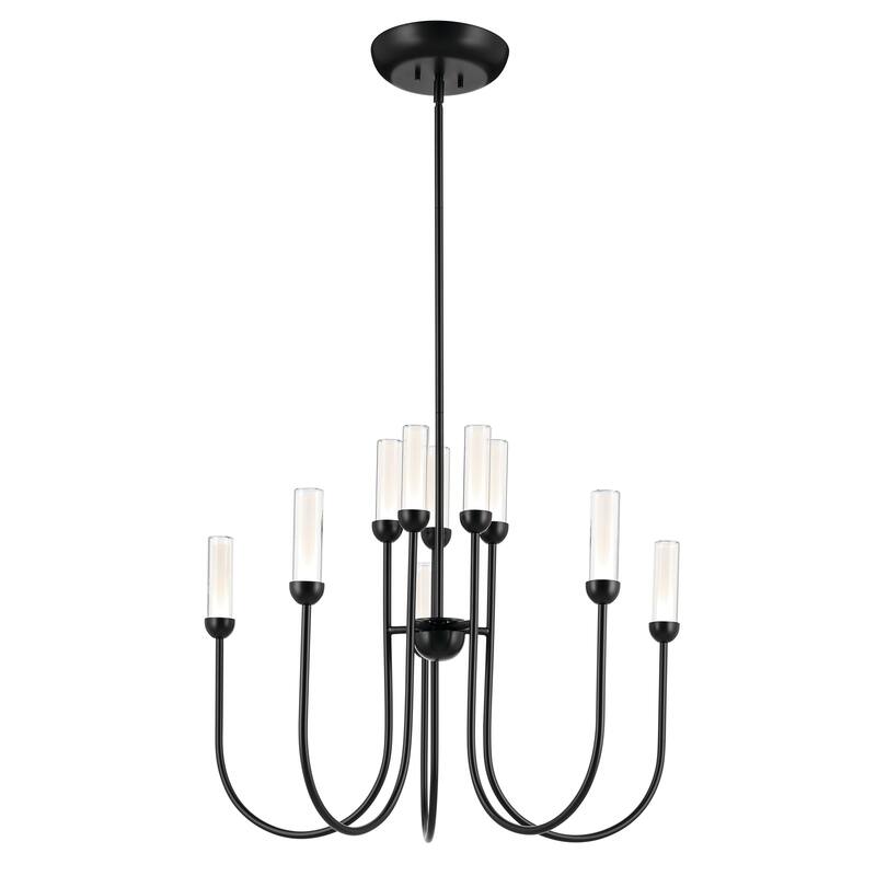 Moraine 30 Inch LED 10 Light 2-Tier Chandelier in Black