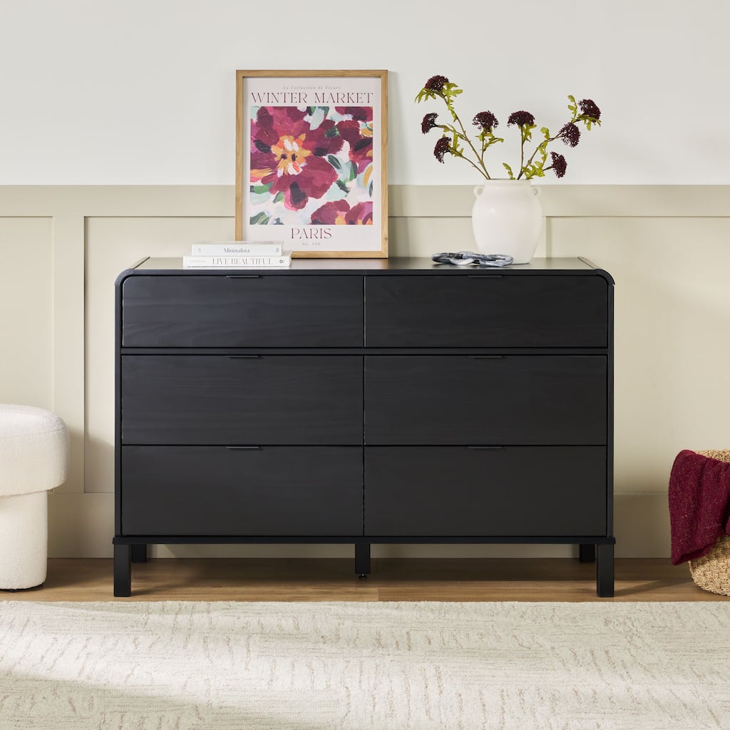Walker Edison Curved Top Solid Wood 6-Drawer Dresser