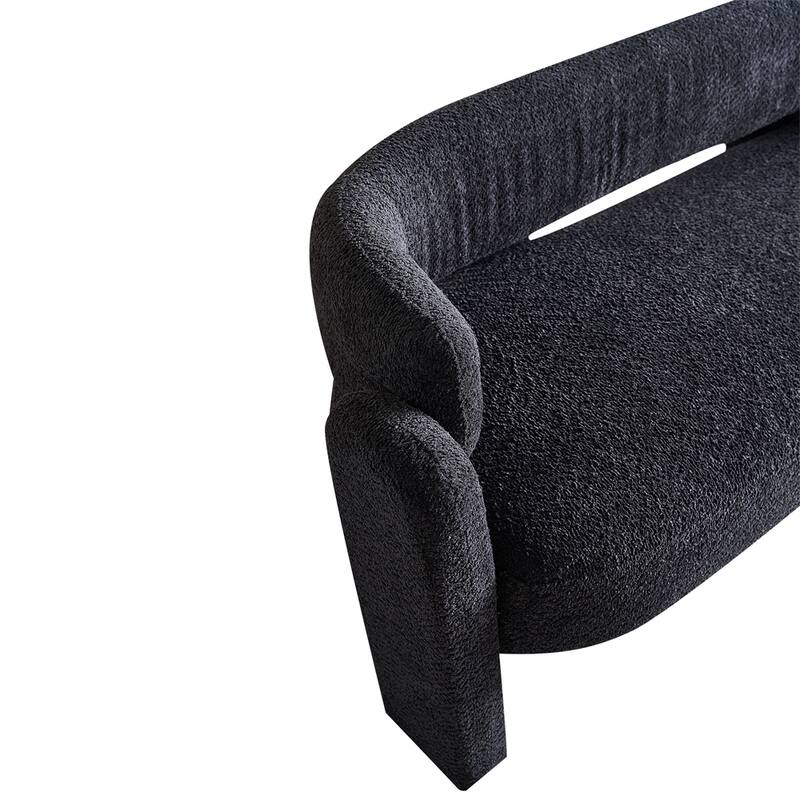 Boucle Upholstery Modern Sofa with Solid Wood Frame and Legs