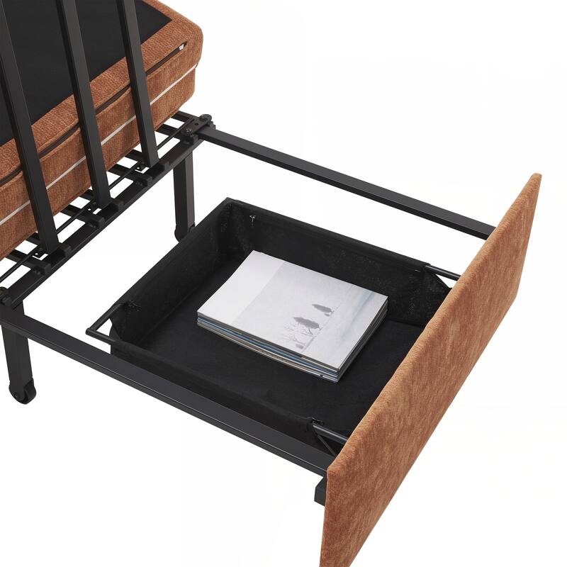 80" Extra Long Pull Out Sleeping Lounge with USB Charging, Storage Pockets and Box