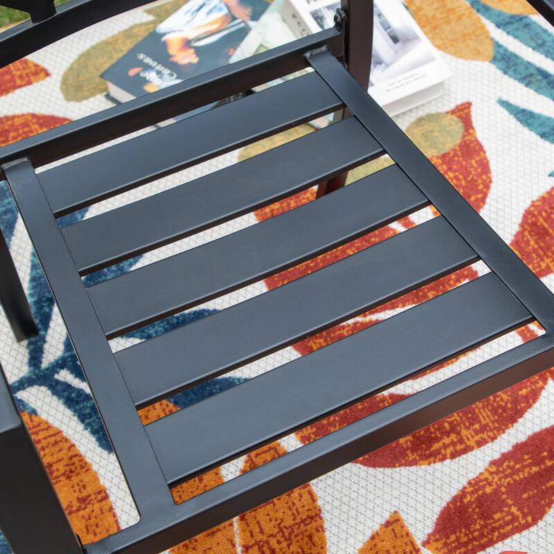MAISON ARTS 9-Piece Patio Dining Set, 60 Inch Square Metal Table and 8 Metal Dining Chairs