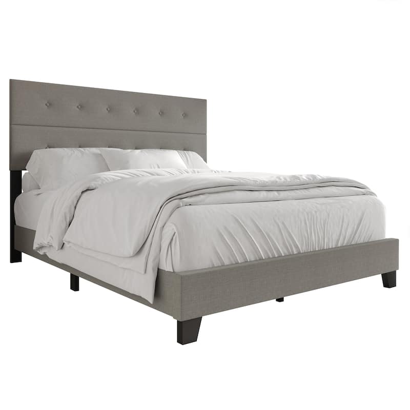 CraftPorch Luxury Button Tufted Upholstered Linen Bed