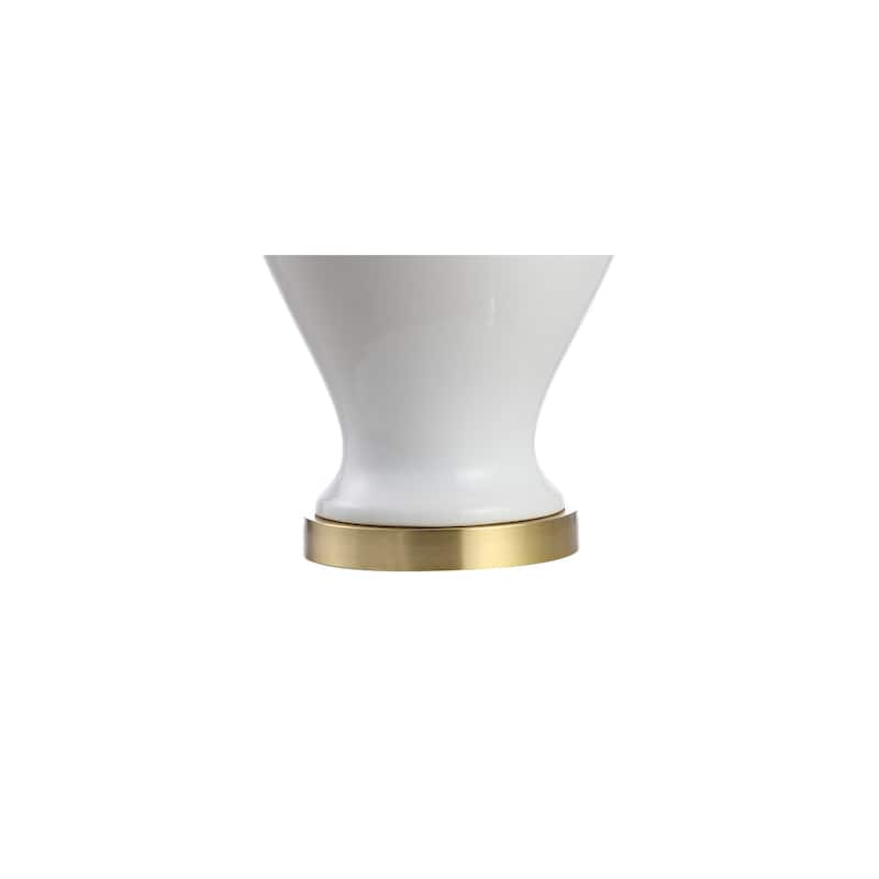Watts 33" Ceramic/Iron Modern Classic LED Table Lamp, Green by JONATHAN Y