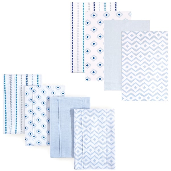 slide 1 of 1, Hudson Baby Infant Boy Cotton Flannel Burp Cloths and Receiving Blankets, 8-Piece, Boy Modern, One Size - Boy Modern - One Size One Size - Boy Modern