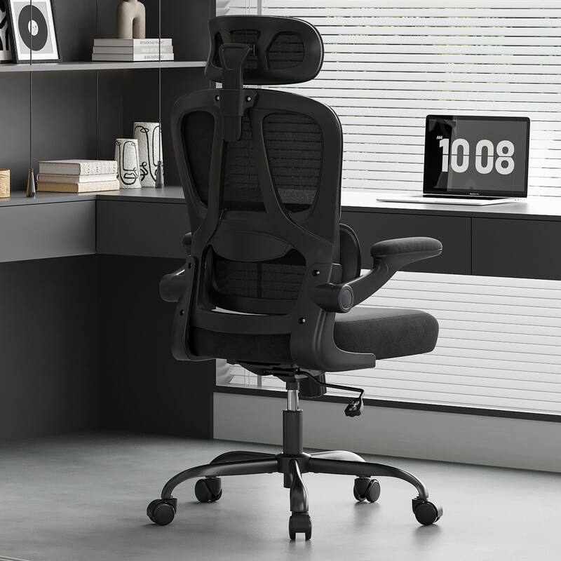 Ergonomic Office Chair, Desk Chair with Headrest and Lumbar Support, High Back Swivel Home Office Chair