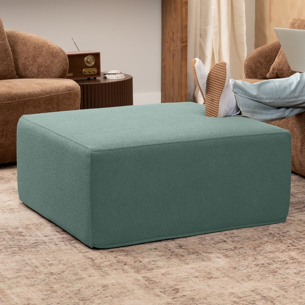 Jaxx Fairlie Couch Ottoman - Oversized Square Foam Coffee Table Ottoman
