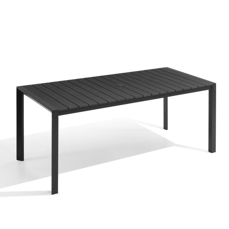 Pellebant Premium Outdoor Patio Aluminum Dining Table with Umbrella Hole