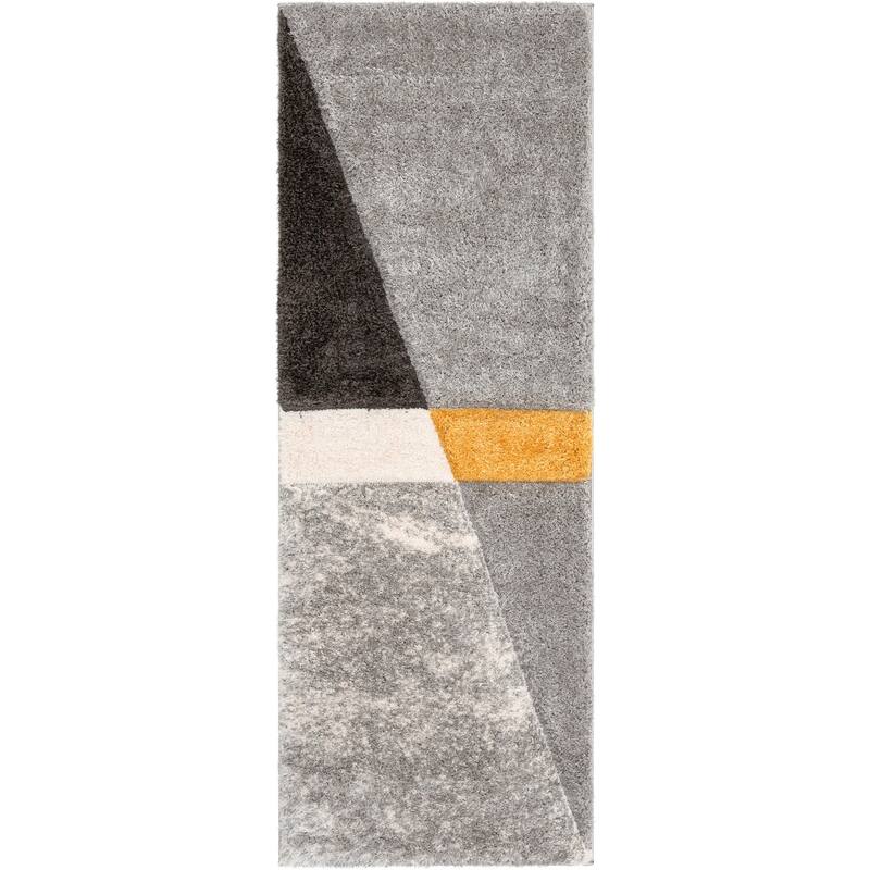 Well Woven Lolly Mori Abstract Geometric High Low Shag Area Rug