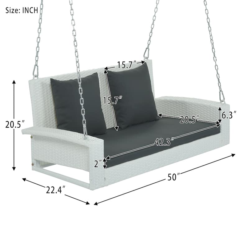 2 Person Wicker Hanging Porch Swing