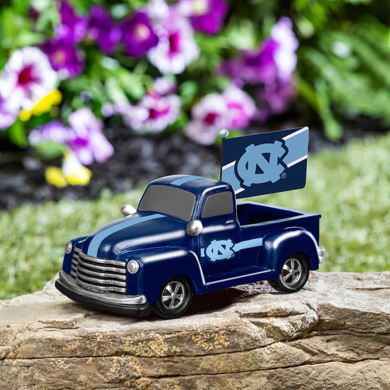 NCAA Rally Truck Garden Statue with Team Flag - University of North Carolina