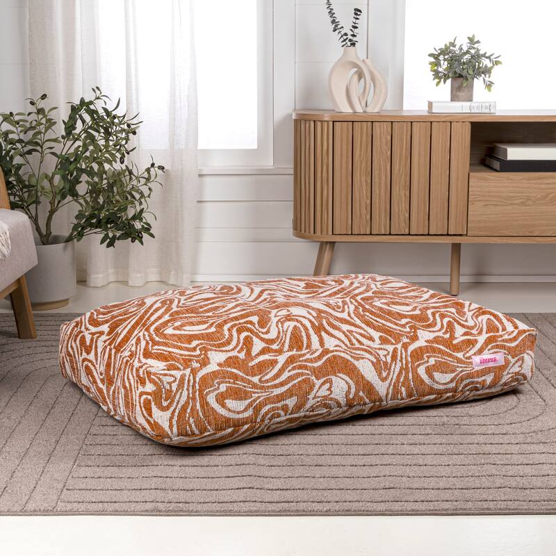 Mabel Designer Modern Ultra Soft Reversible Plush Rectangular Pet Bed with Washable Cover