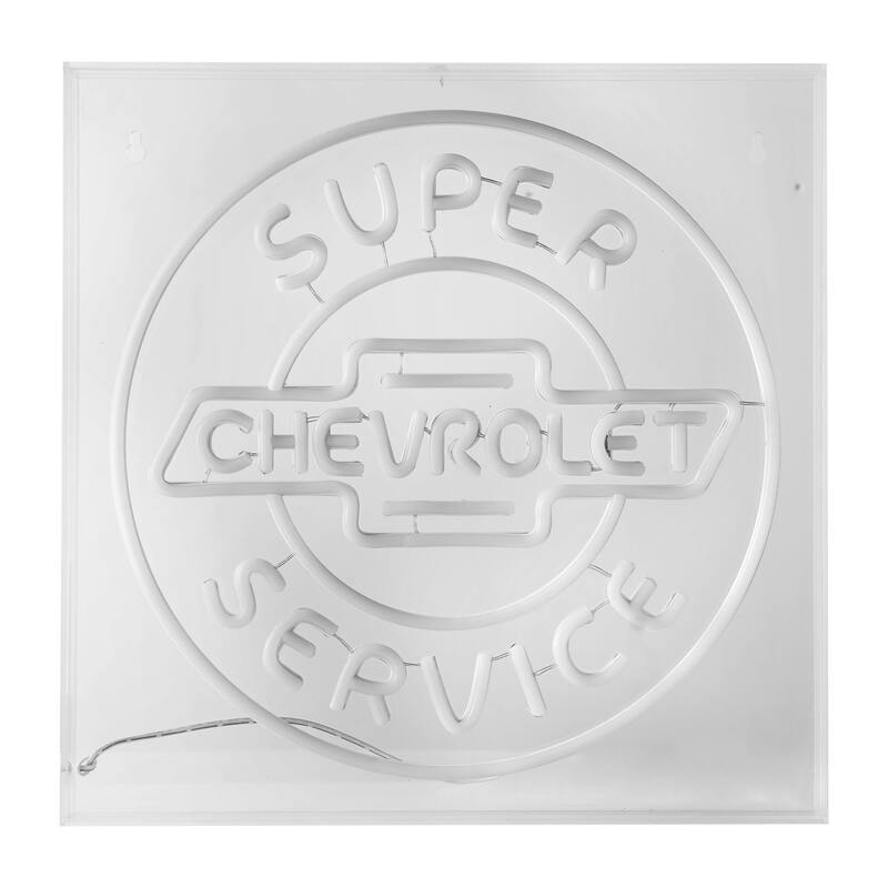 Licensed Chevrolet Super Service Acrylic LED Wall Decor Sign - 16" x 16" - 16" x 16"