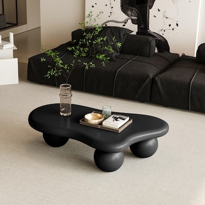 GDF Studio - Aurelia 40 Inch Cloud Shaped Coffee Table with 3 Ball Legs