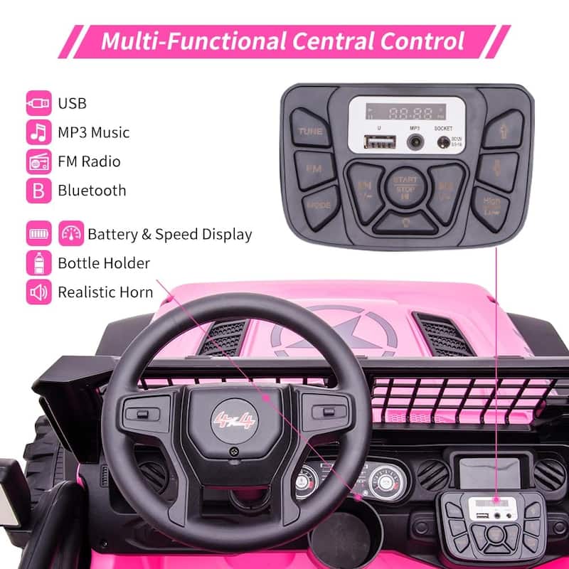 24V 2 Seats Kids Ride Extra Large Seat Wide Truck