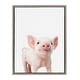 preview thumbnail 1 of 9, Sylvie Baby Piglet Animal Print Framed Canvas Wall Art by Amy Peterson