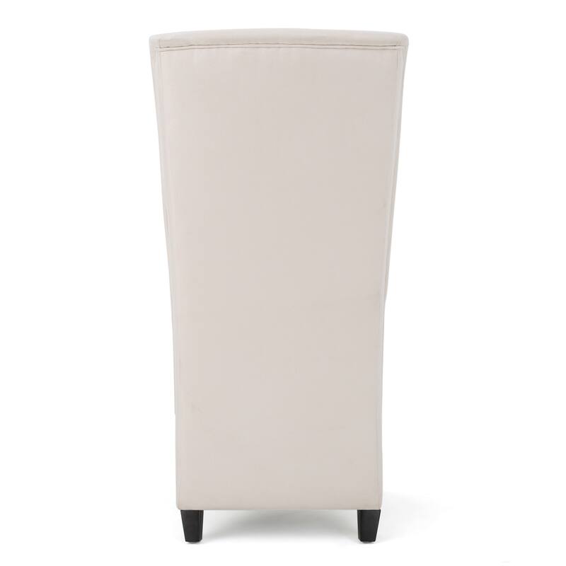 High-Back Dining Chair Dining Room Chair with Winged Back, Upholstered Kitchen Chair with Wooden Legs