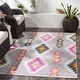 preview thumbnail 4 of 12, Avril Indoor/ Outdoor Southwestern Stripe Area Rug 5'3" x 7' - Pink