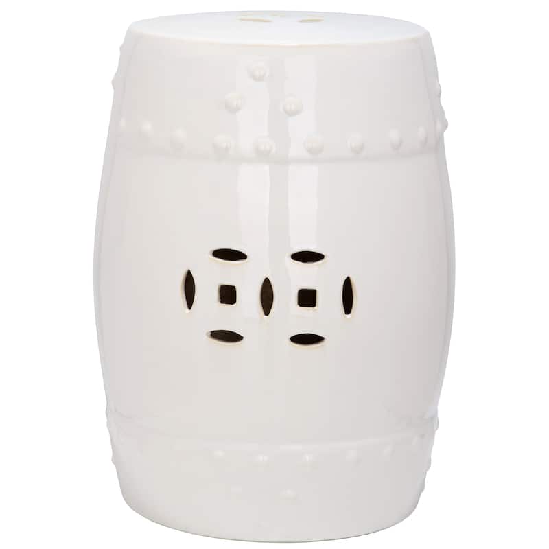 SAFAVIEH Paradise Evalyn Treasures White Ceramic Garden Stool