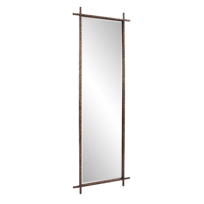 Allan Andrews Rectangular Dressing Mirror with Rebar Textured Iron Frame - 70"H x 24"W