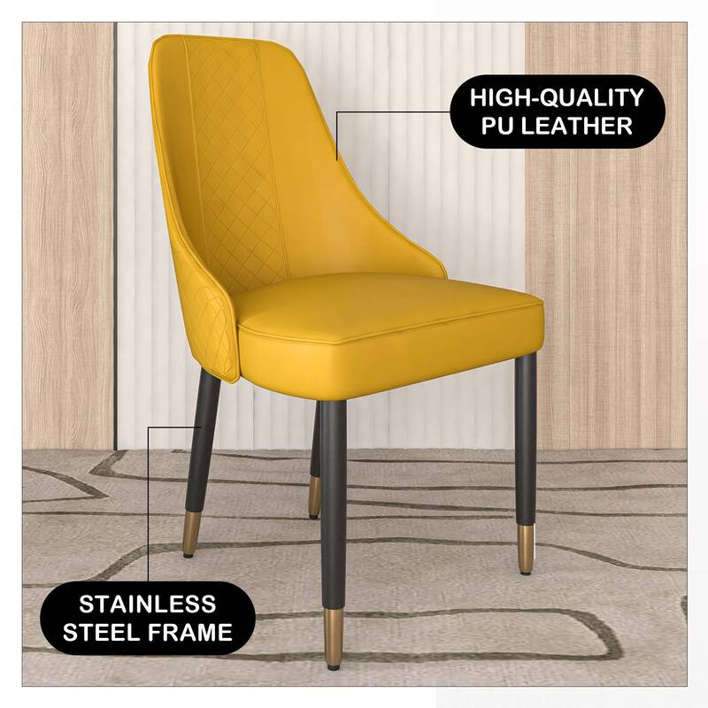 Allure Modern High-back Fabric or Leather Upholstered Accent Dining Chair with Solid Oak Wood Legs (Set of 4)