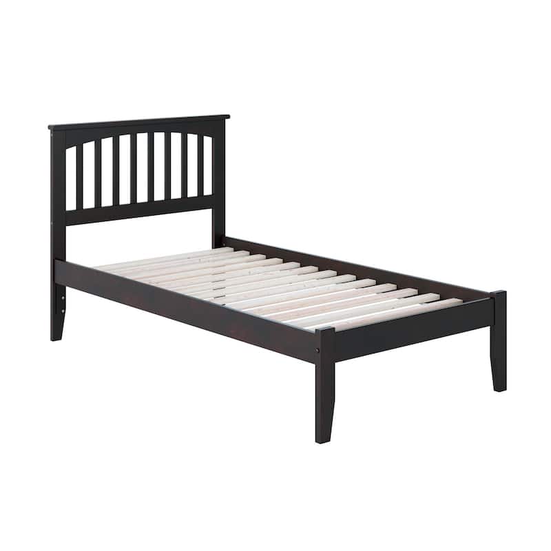 Classic Platform Bed - Twin Size, Hardwood Frame, Espresso Finish, Modern Bedroom Furniture