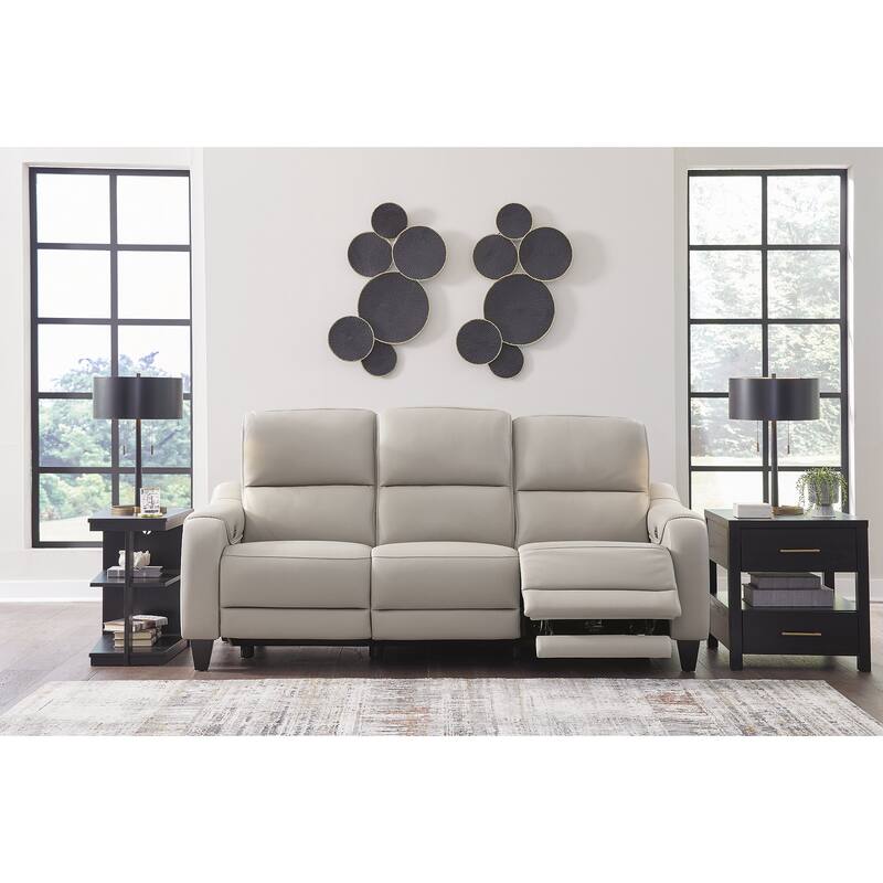 Signature Design by Ashley Mercomatic Power Reclining Sofa - 85.25" W x 39.75" D x 42" H - Grey