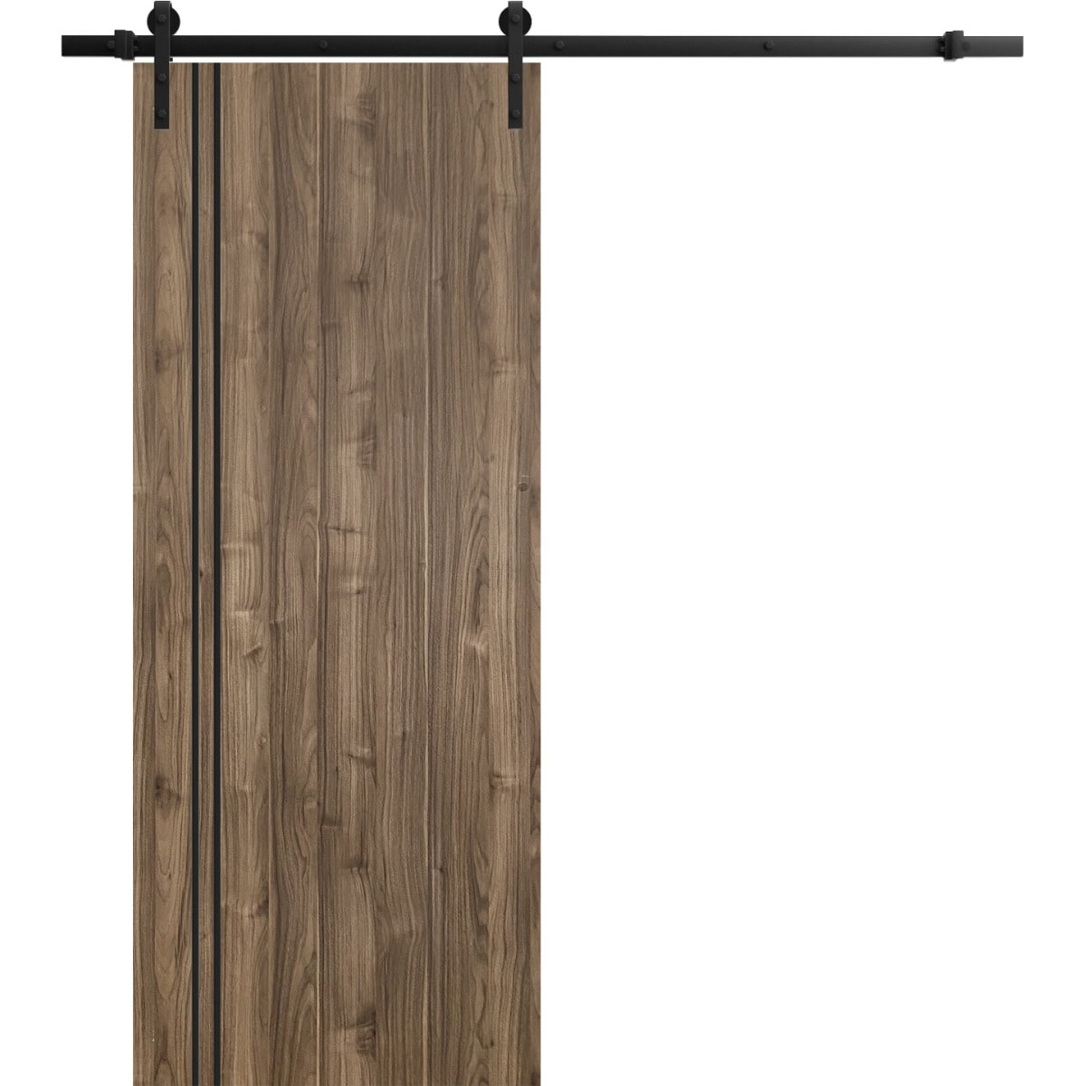 SartoDoors Planum 0016 | Bedroom Door Barn Door | Solid Wood | Hardware Set | 18x80, Walnut Bathroom Door Pantry Door