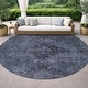 preview thumbnail 92 of 101, Machine Washable Indoor/ Outdoor Global Inver Chantille Rug Denim - 8' x 8'