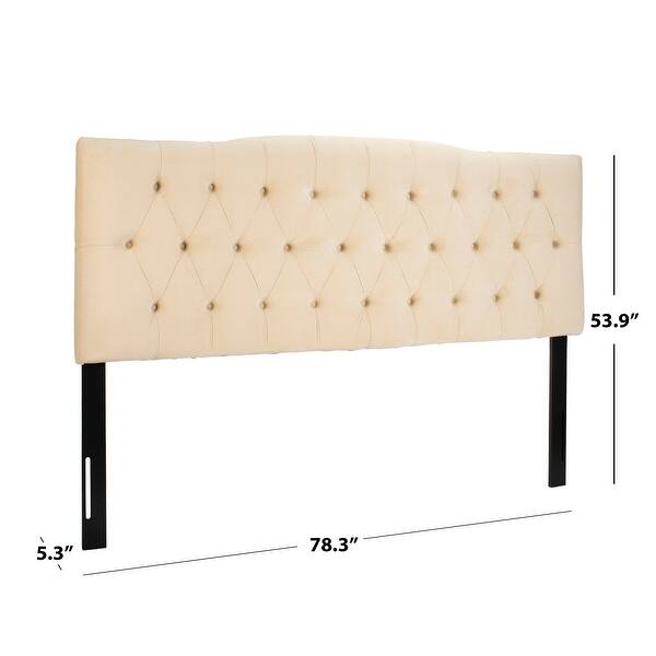 SAFAVIEH Shasta Arctic Grey Upholstered Tufted Headboard (King) Bed