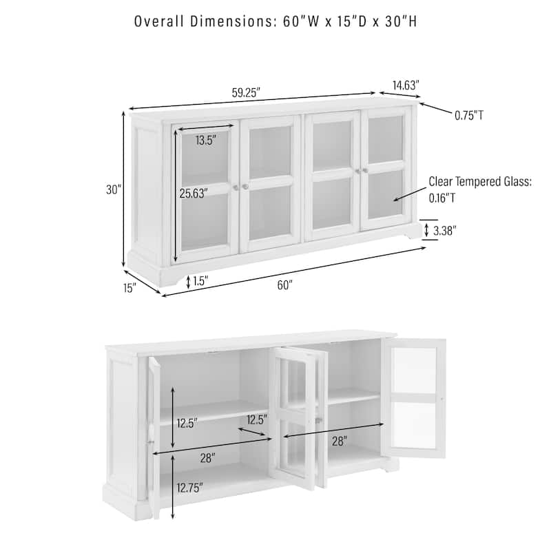 Crosley Holbrook Glass Door Sideboard