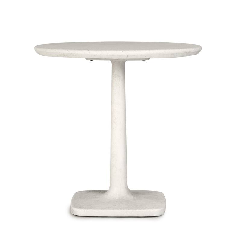 Classic Home Paulina 31" Concrete Outdoor Bistro Table in White