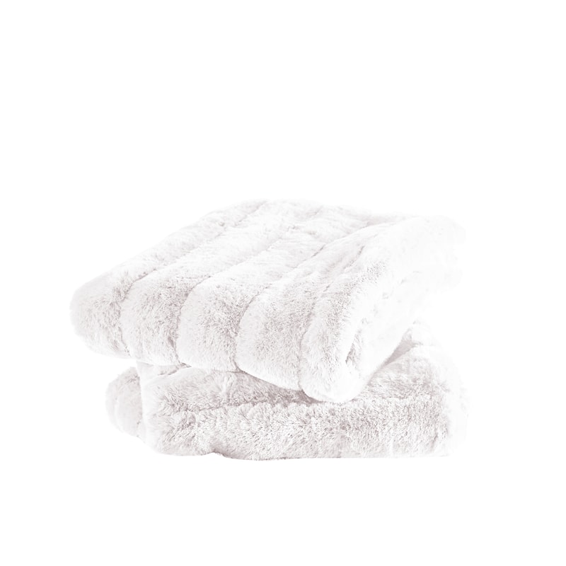 Serenta SuperMink Solid Color Throw Pillow Shell Cushion Cover Set - 26" x 26" - Bright White - Set of 2