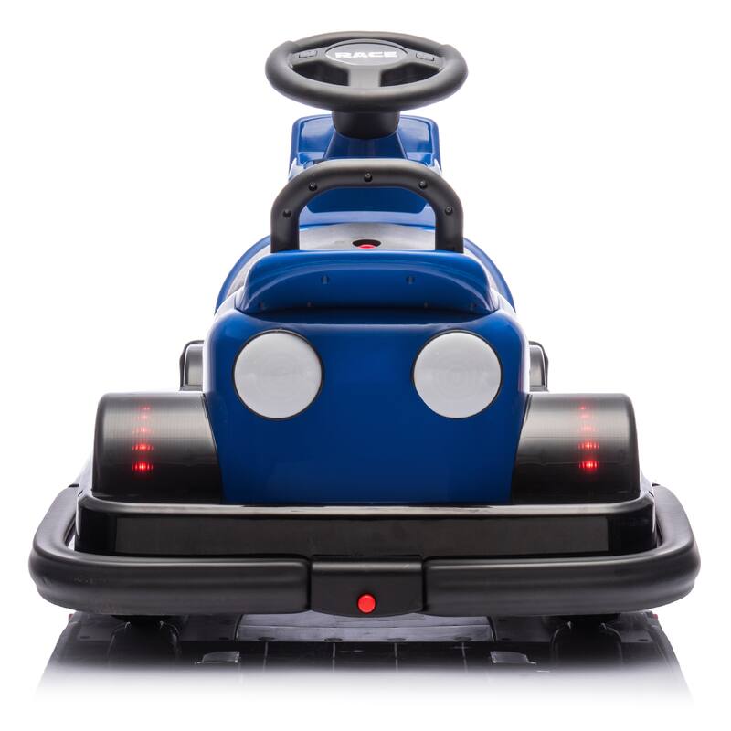 360° Rotating Bumper Car for Kids with LED Wheels and Dual Motors